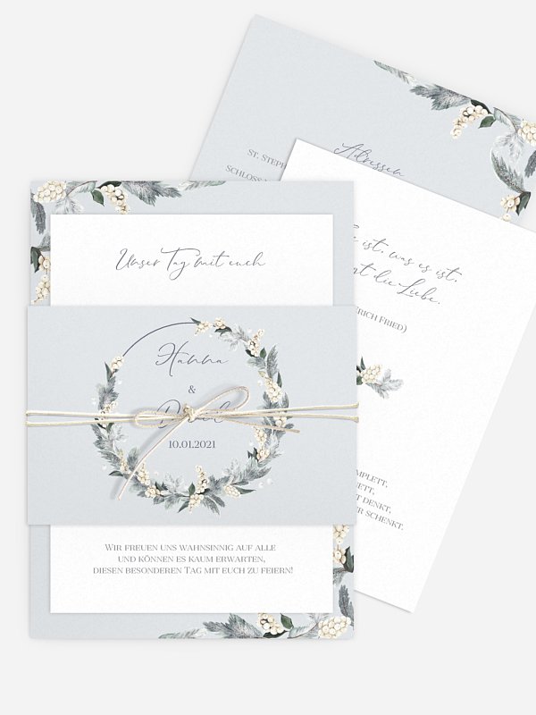 Hochzeitseinladung Iced Greenery