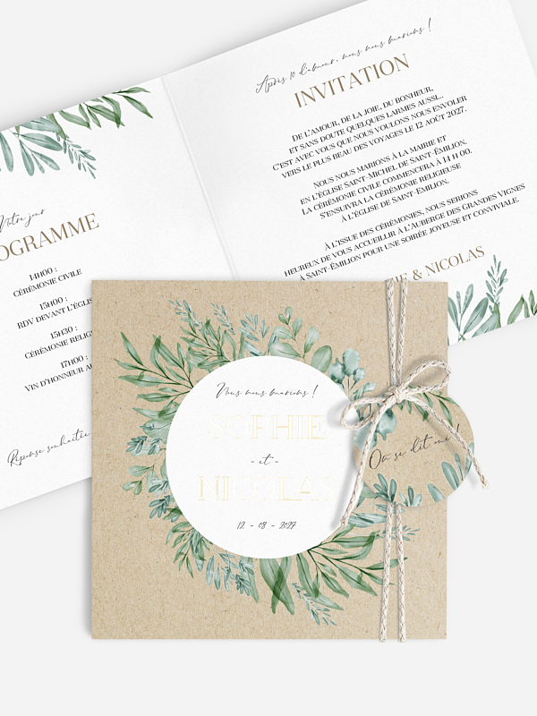Faire-part de mariage Fraicheur végétale