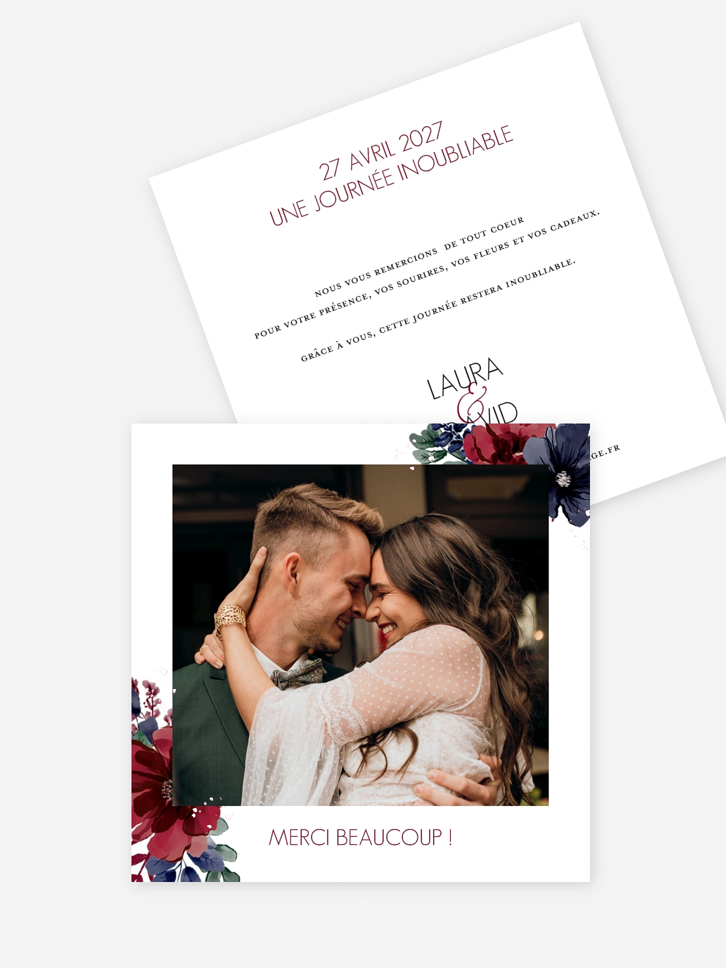 Carte de remerciements Bouquet rouge