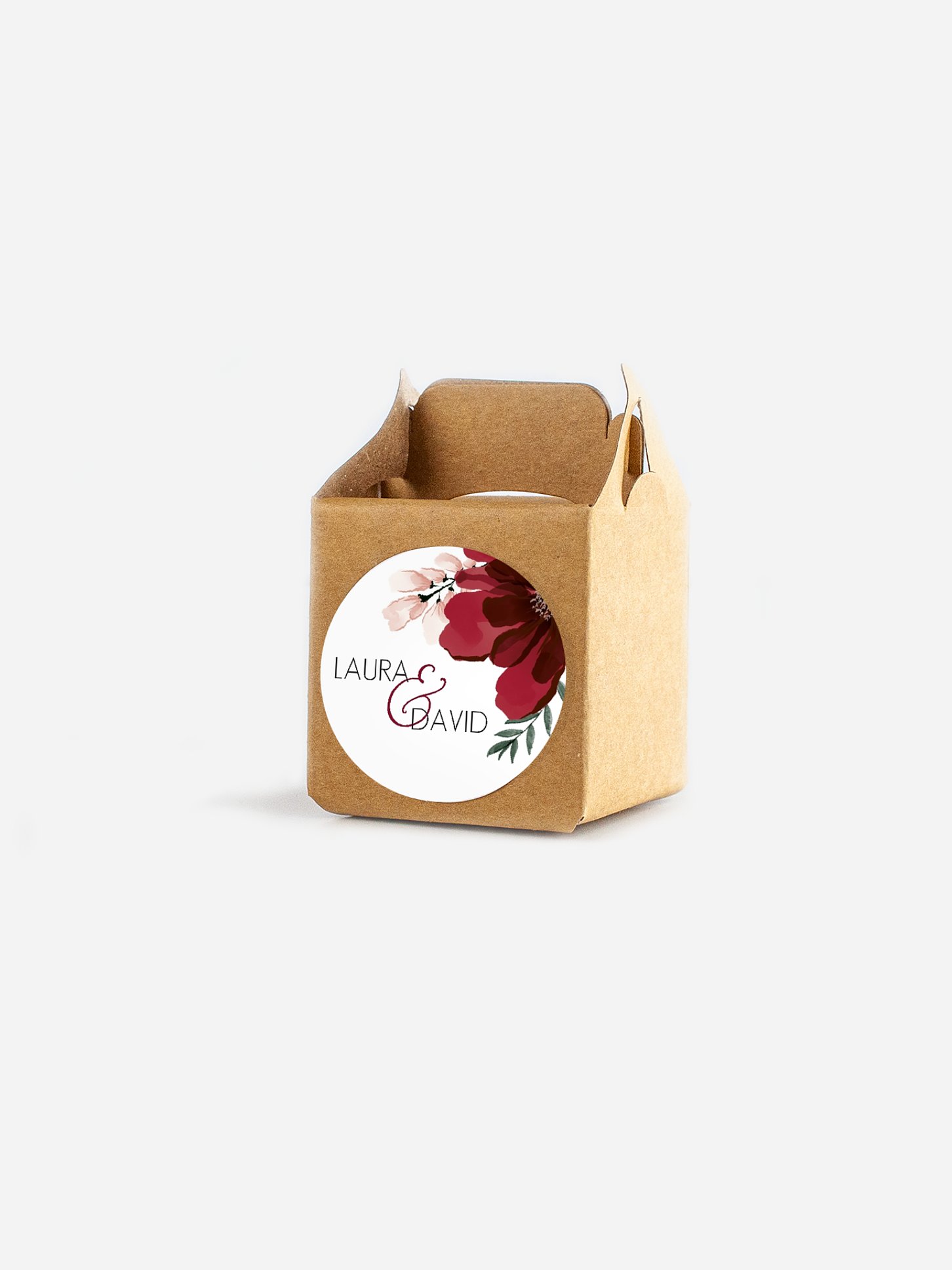 Étiquette cadeau mariage Bouquet rouge