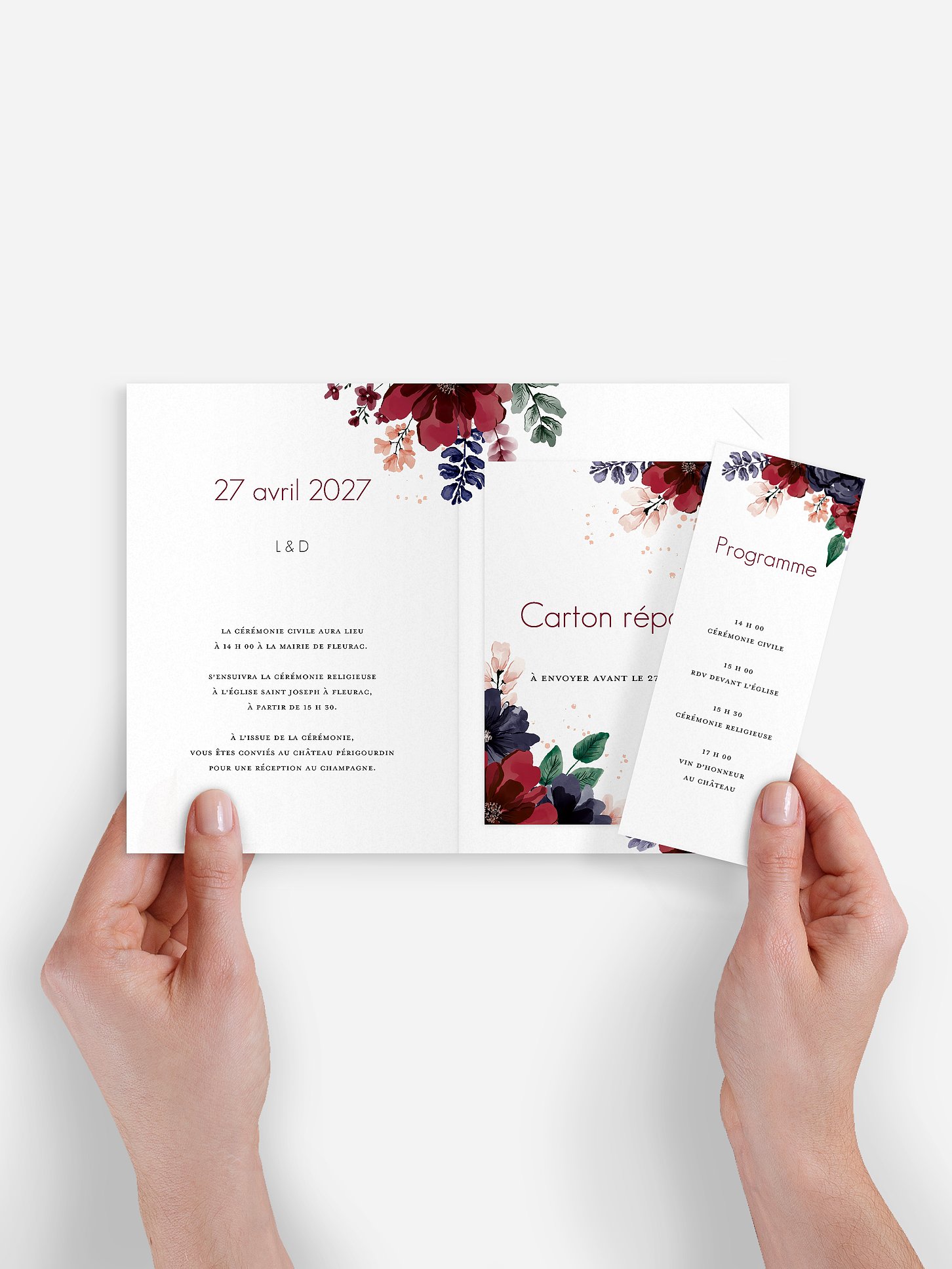 Faire-part de mariage Bouquet rouge