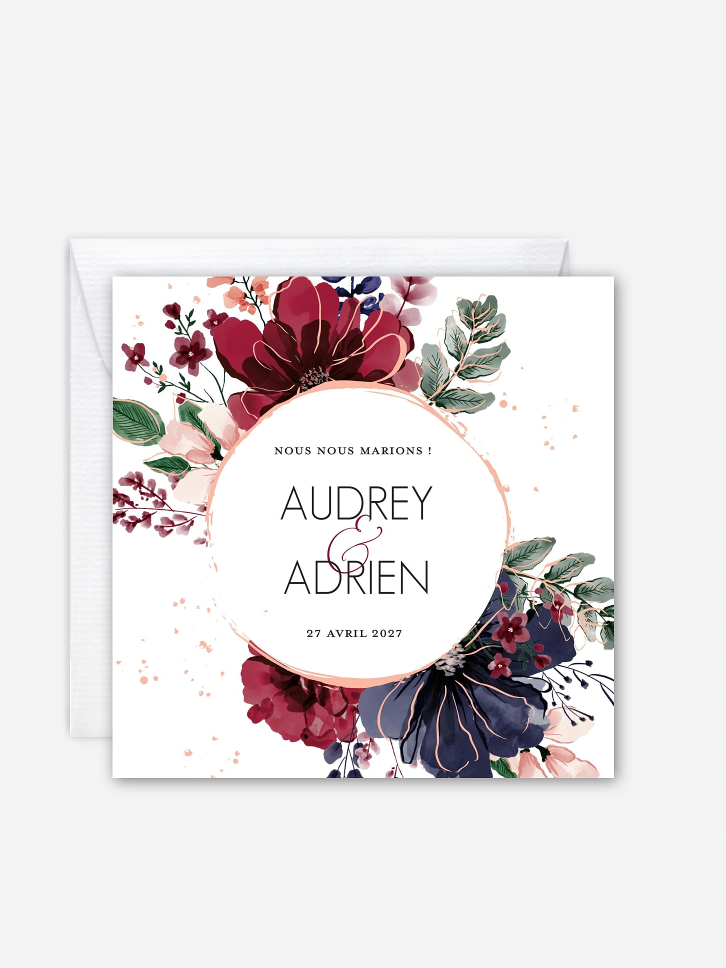 Faire-part de mariage Bouquet rouge