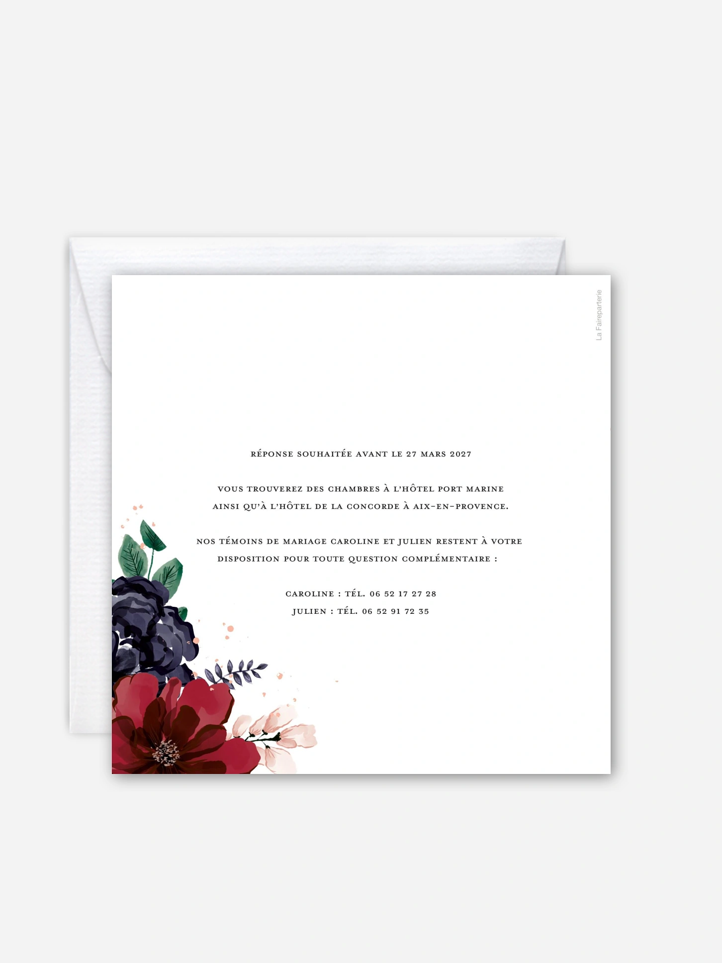 Faire-part de mariage Bouquet rouge