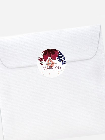 Stickers mariage Bouquet rouge