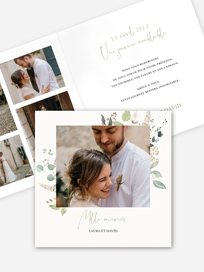 Carte de remerciements Amour des bois
