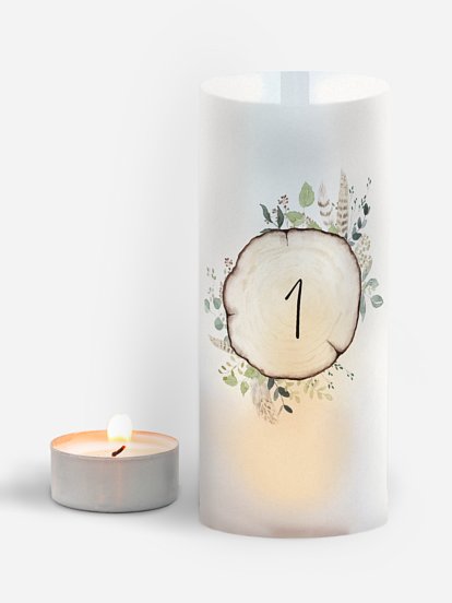 Numéro de table mariage Amour des bois