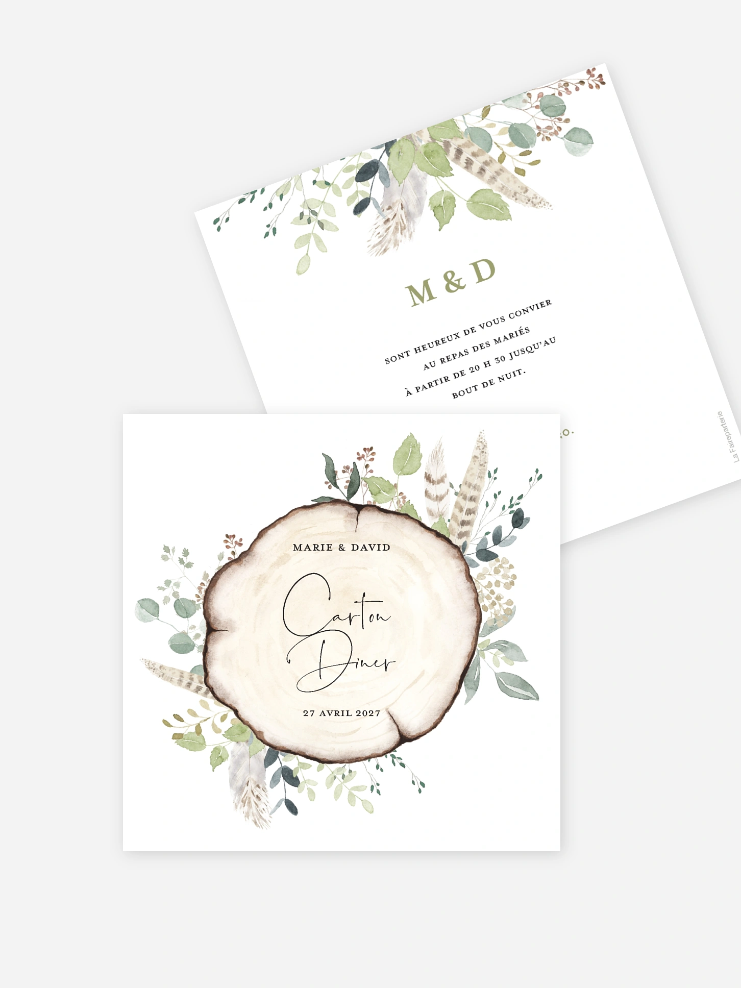 Carton d'invitation Amour des bois
