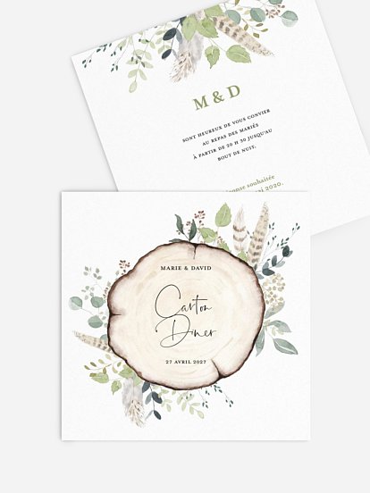 Carton d'invitation Amour des bois