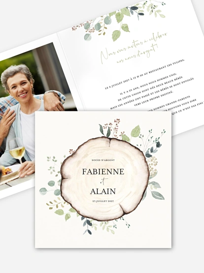 Invitation anniversaire mariage 25 ans Amour des bois