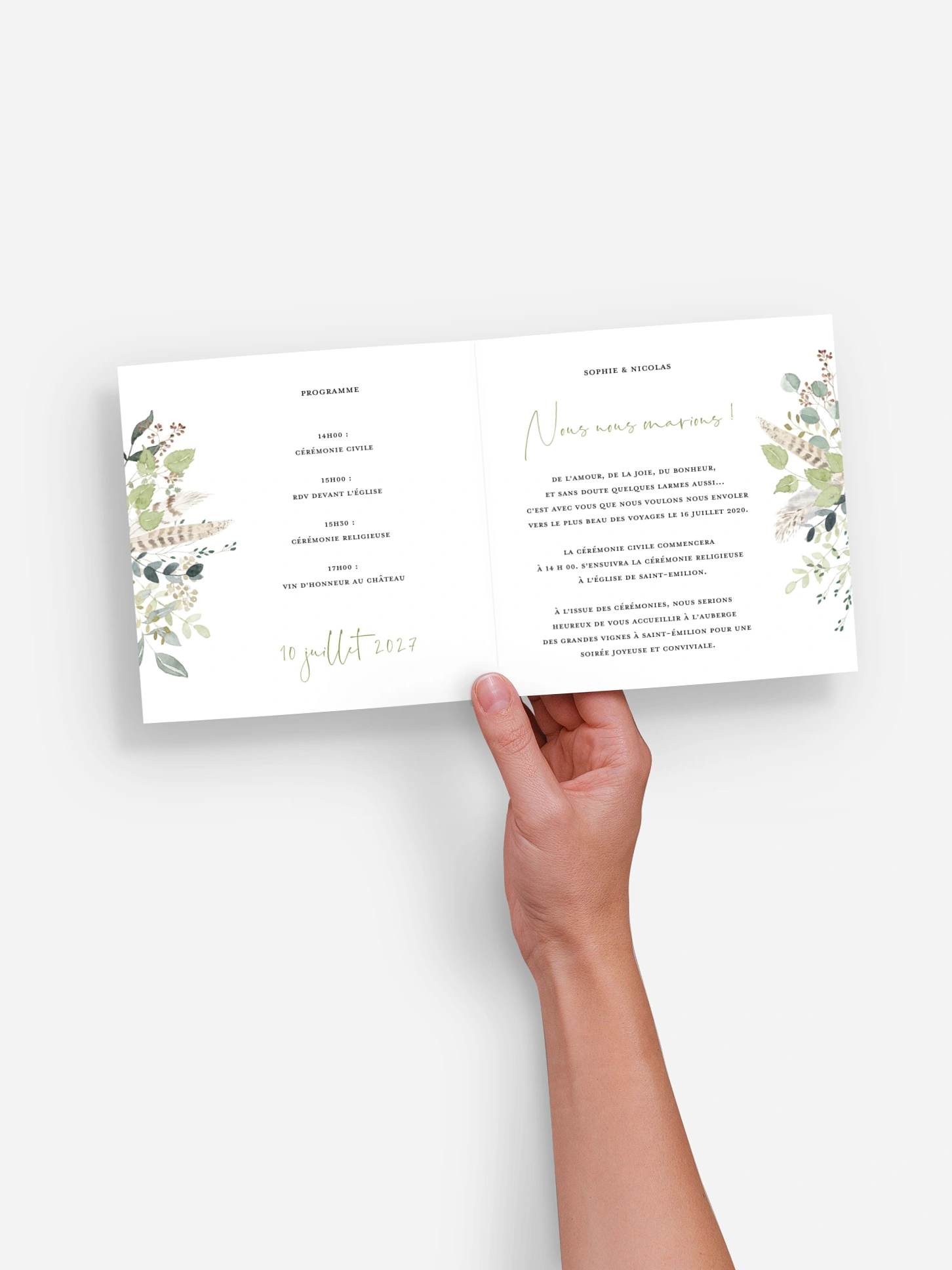 Faire-part de mariage Amour des bois