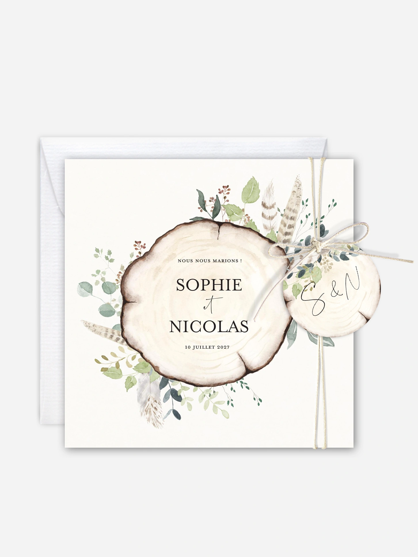Faire-part de mariage Amour des bois
