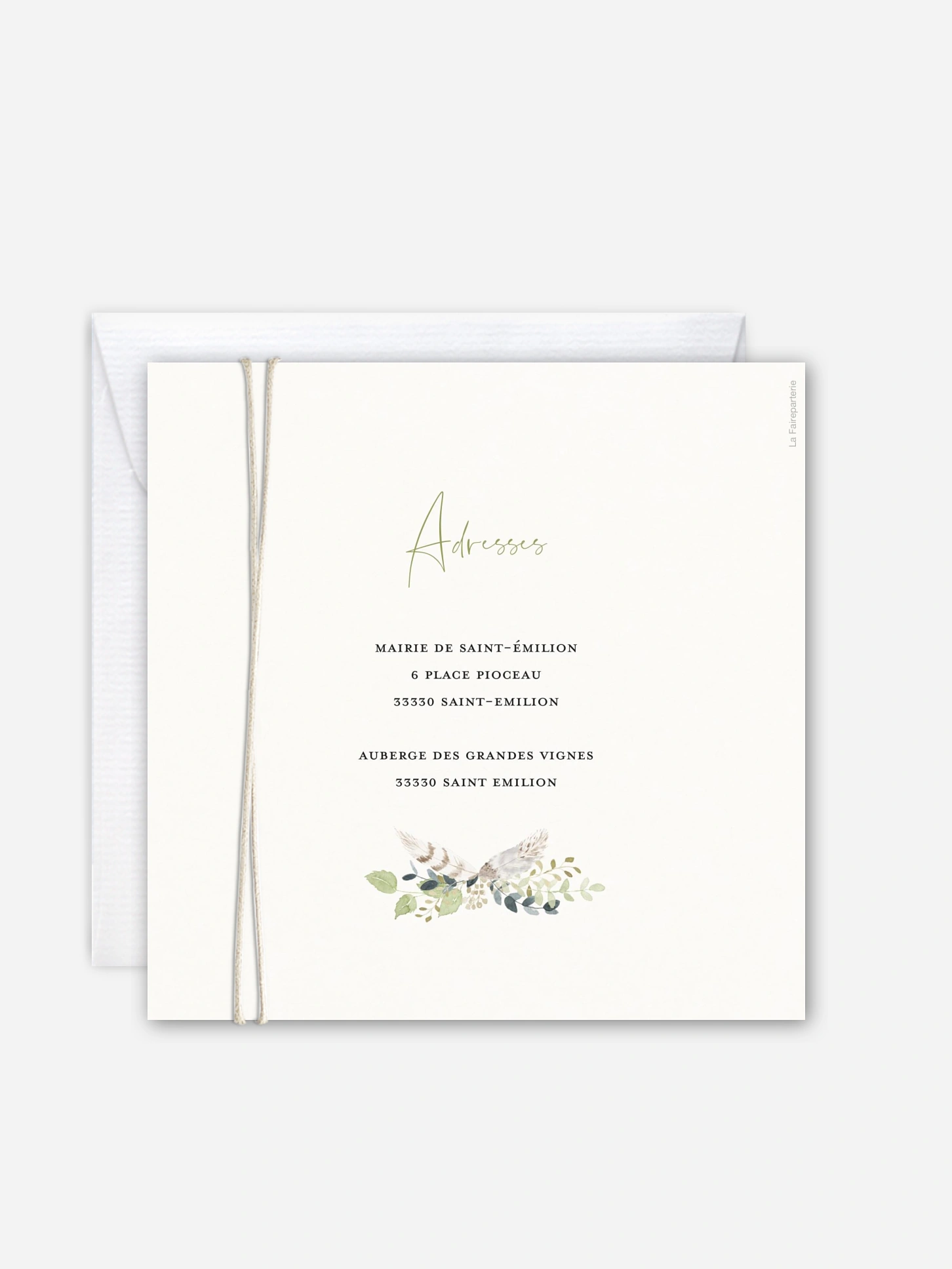 Faire-part de mariage Amour des bois