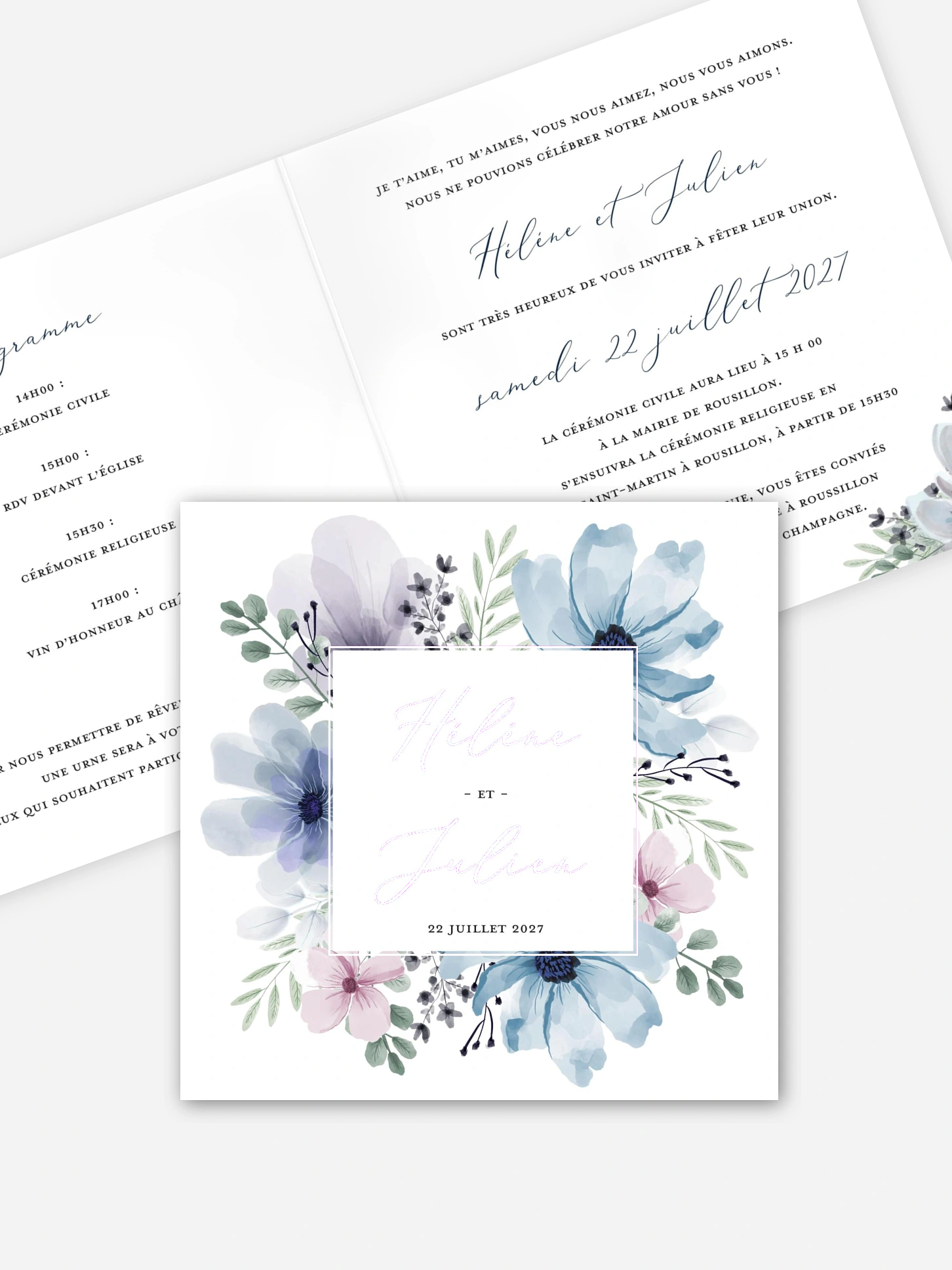 Faire-part de mariage Songes fleuris
