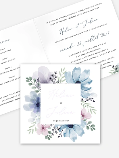 Faire-part de mariage Songes fleuris