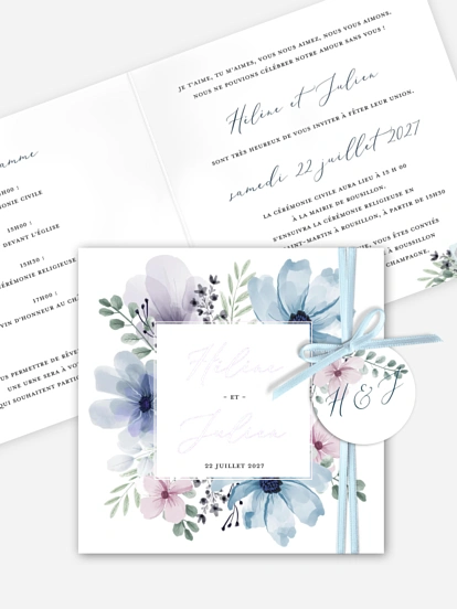 Faire-part de mariage Songes fleuris