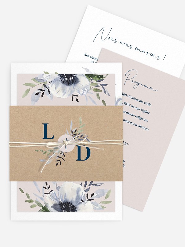 Faire-part de mariage Anémone