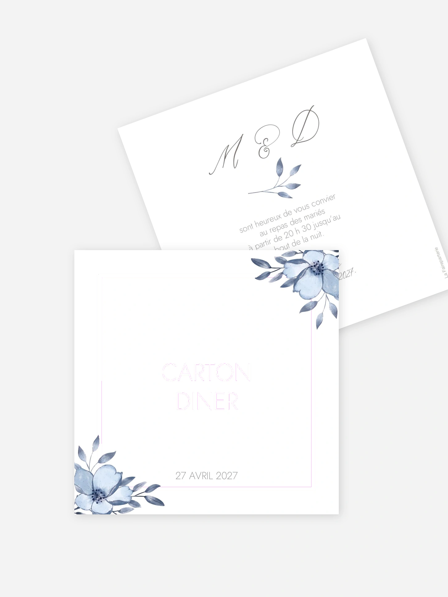Carton d'invitation Fleurs délicates