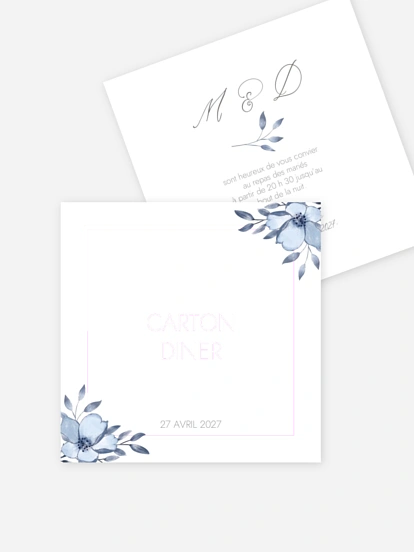 Carton d'invitation Fleurs délicates