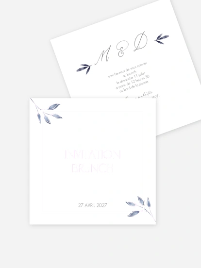 Carte brunch Fleurs délicates