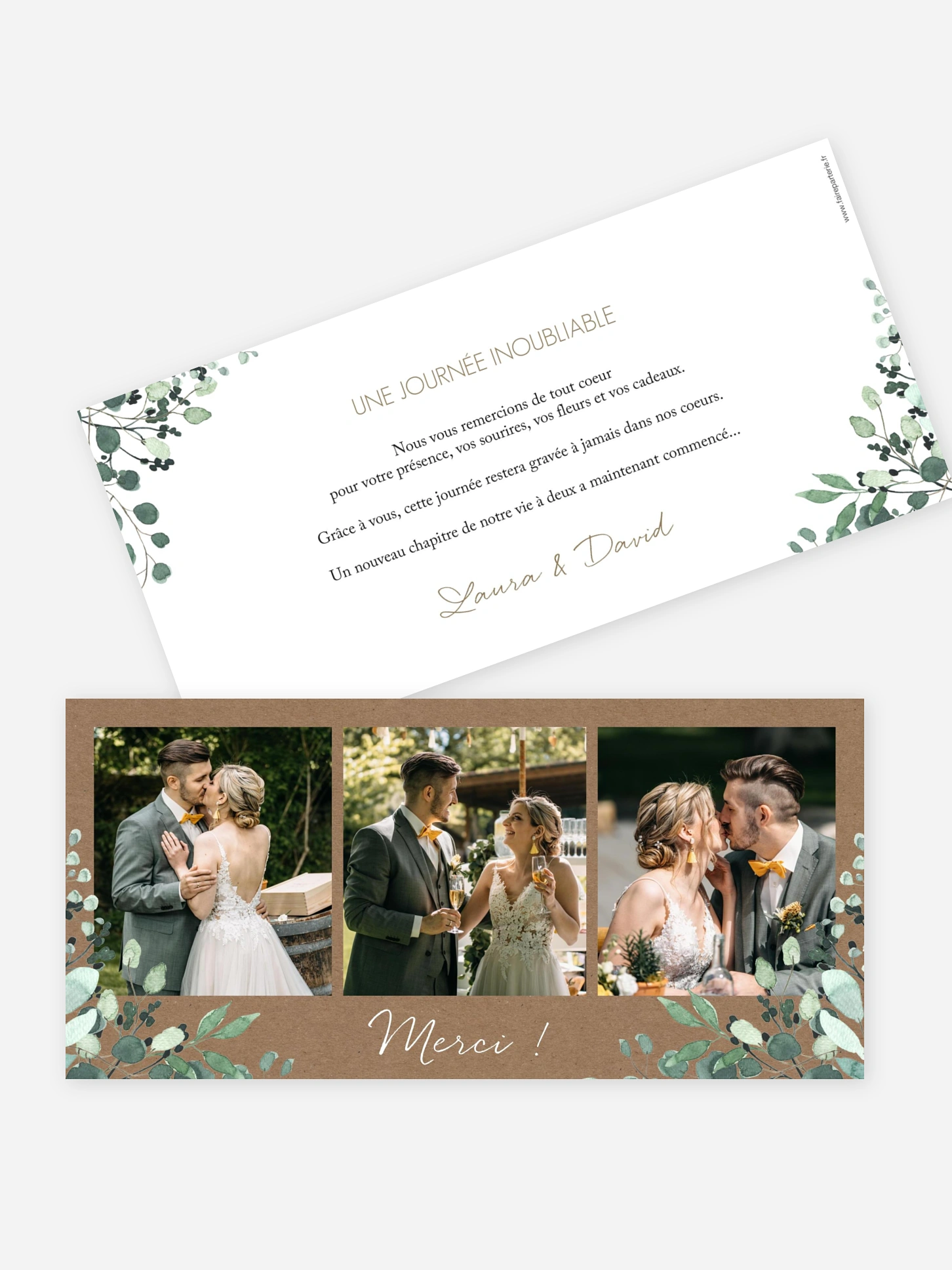 Carte de remerciements All the greenery effet kraft
