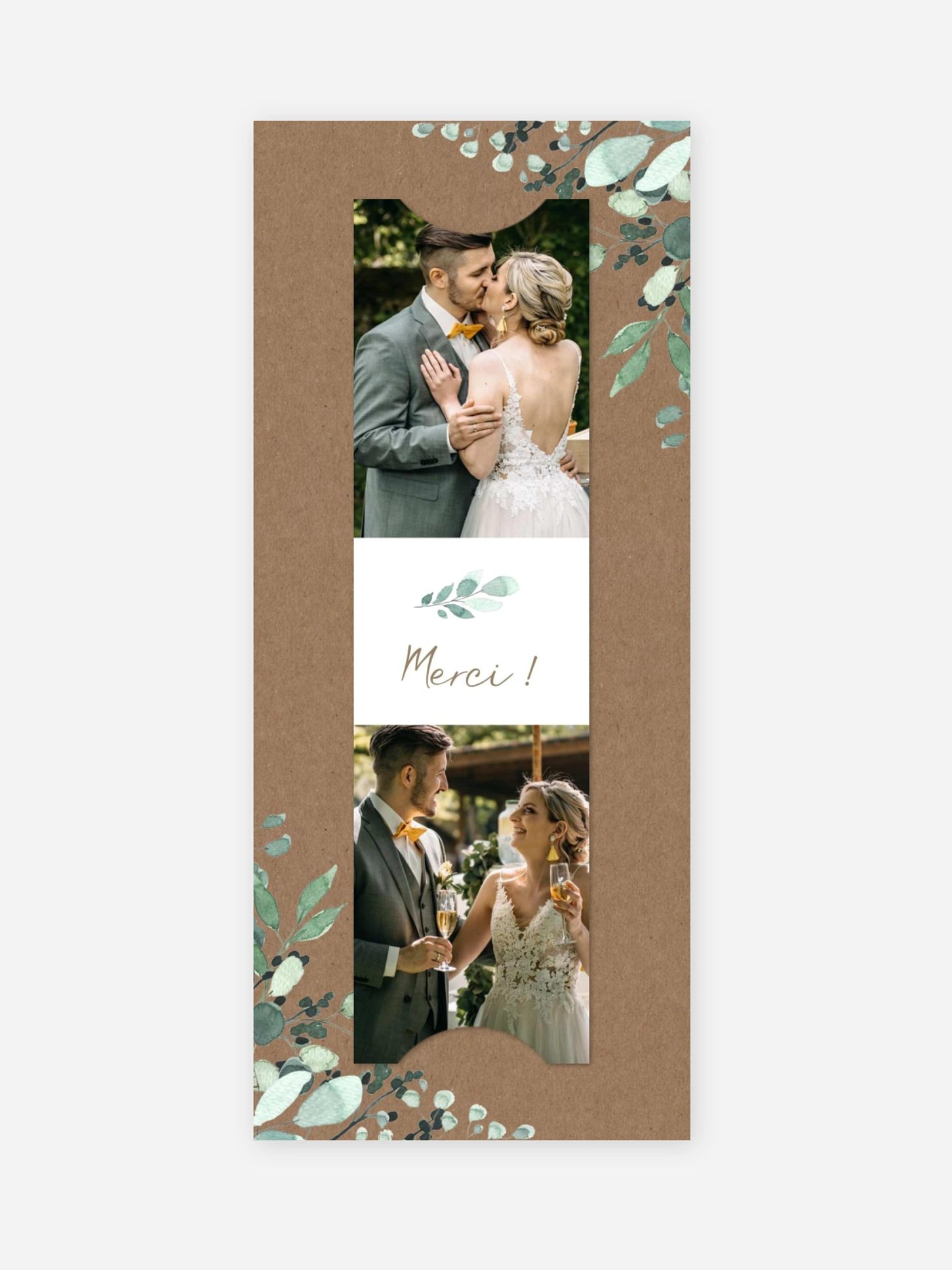 Carte de remerciements All the greenery effet kraft