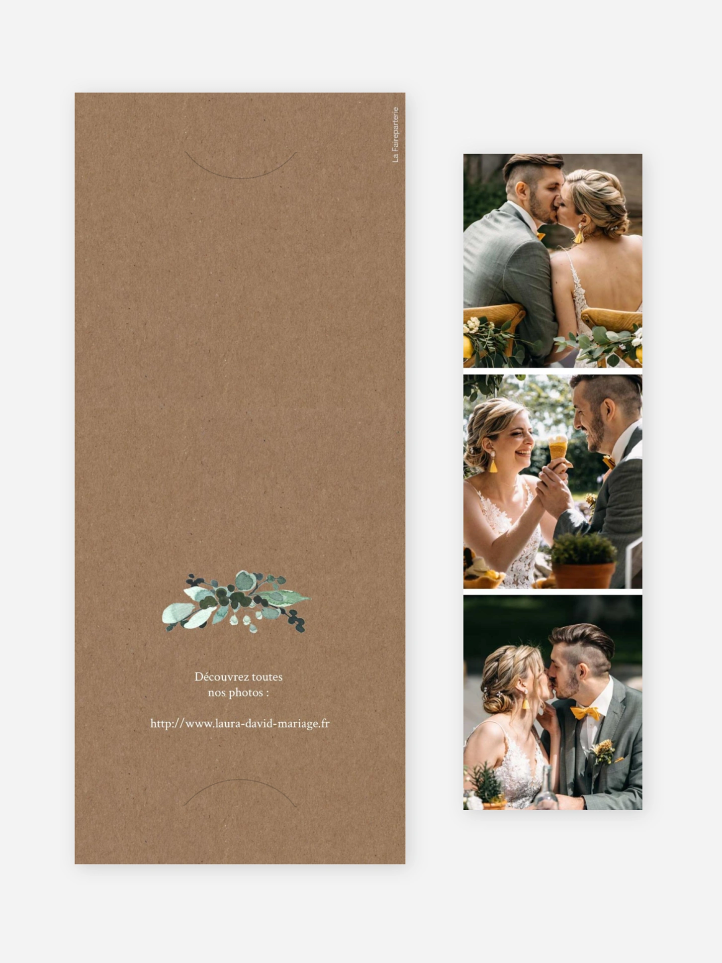 Carte de remerciements All the greenery effet kraft