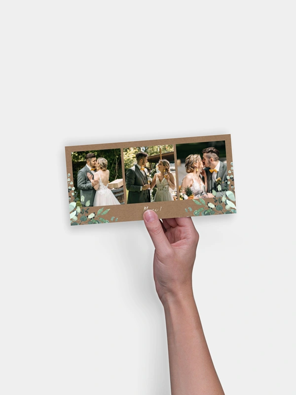 Carte de remerciements All the greenery effet kraft