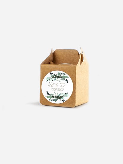 Étiquette cadeau mariage All the greenery effet kraft