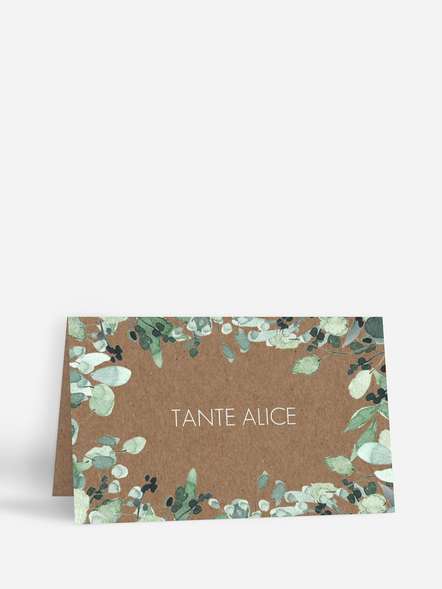 Marque-place mariage All the greenery effet kraft