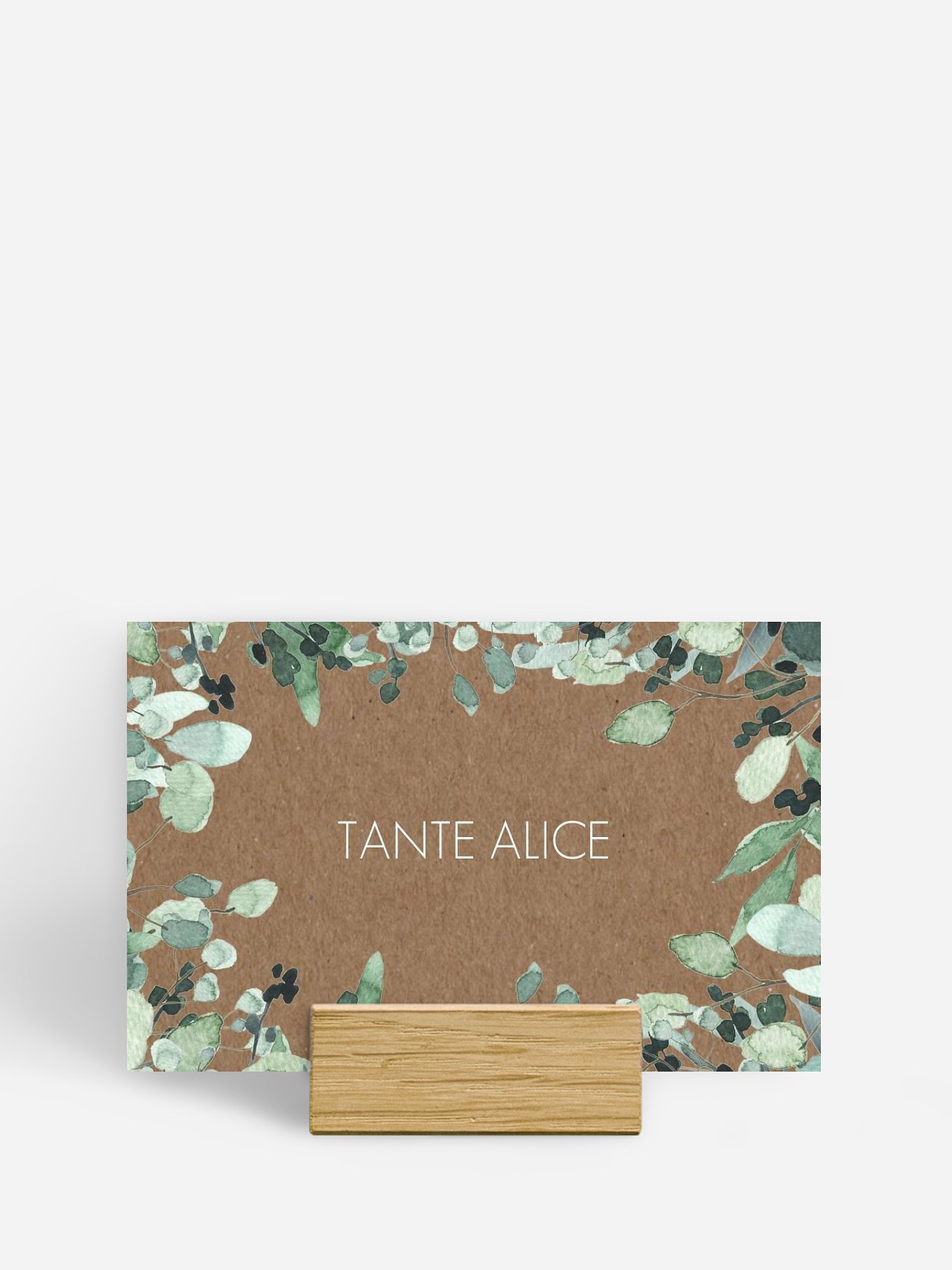 Marque-place mariage All the greenery effet kraft