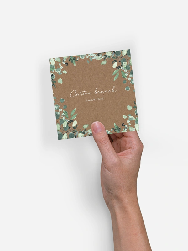 Carte brunch All the greenery effet kraft