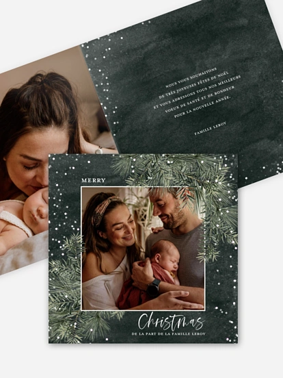 Carte de Noël Cadre hivernal