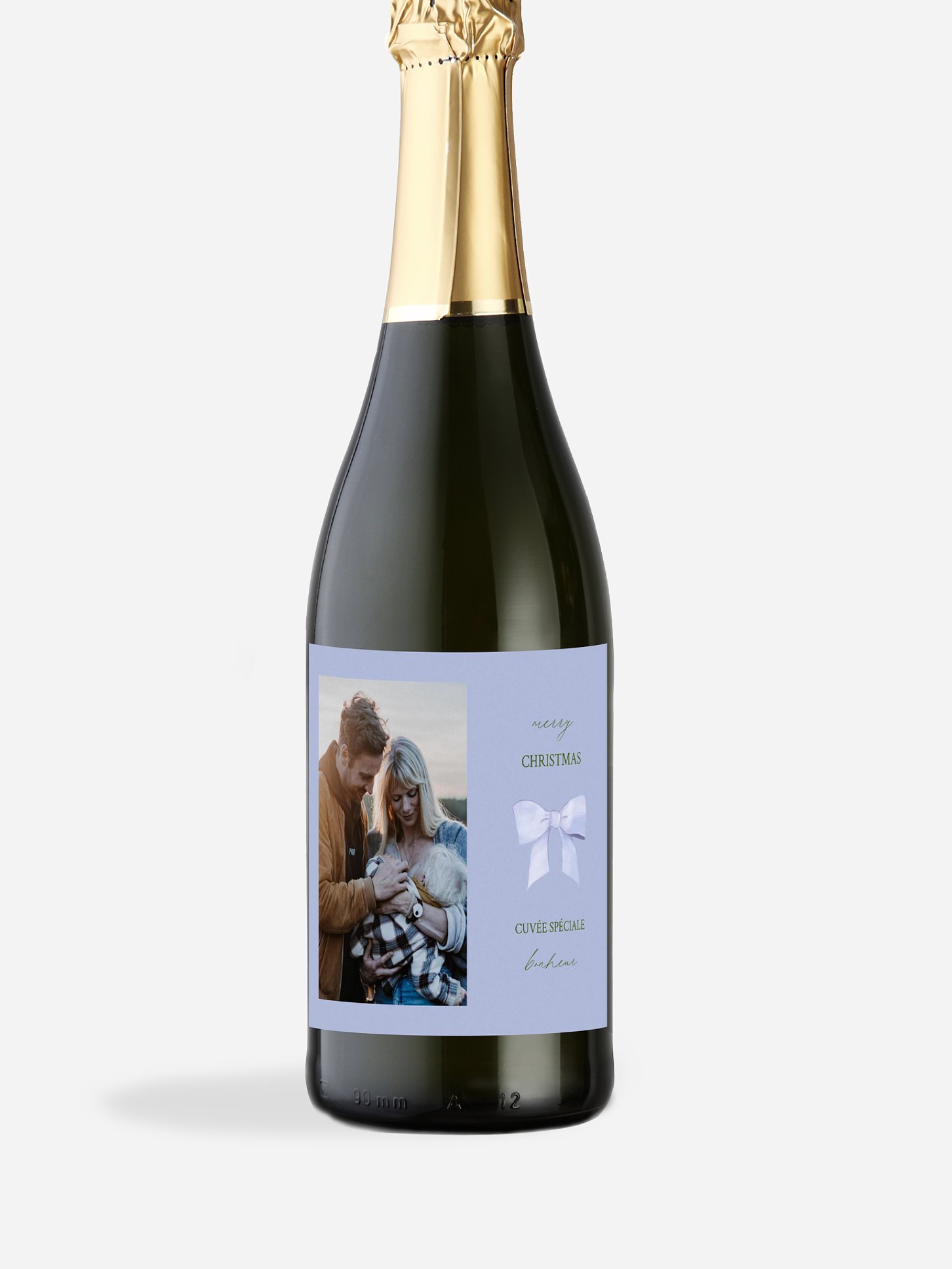 Étiquette pour bouteille Christmas Bow