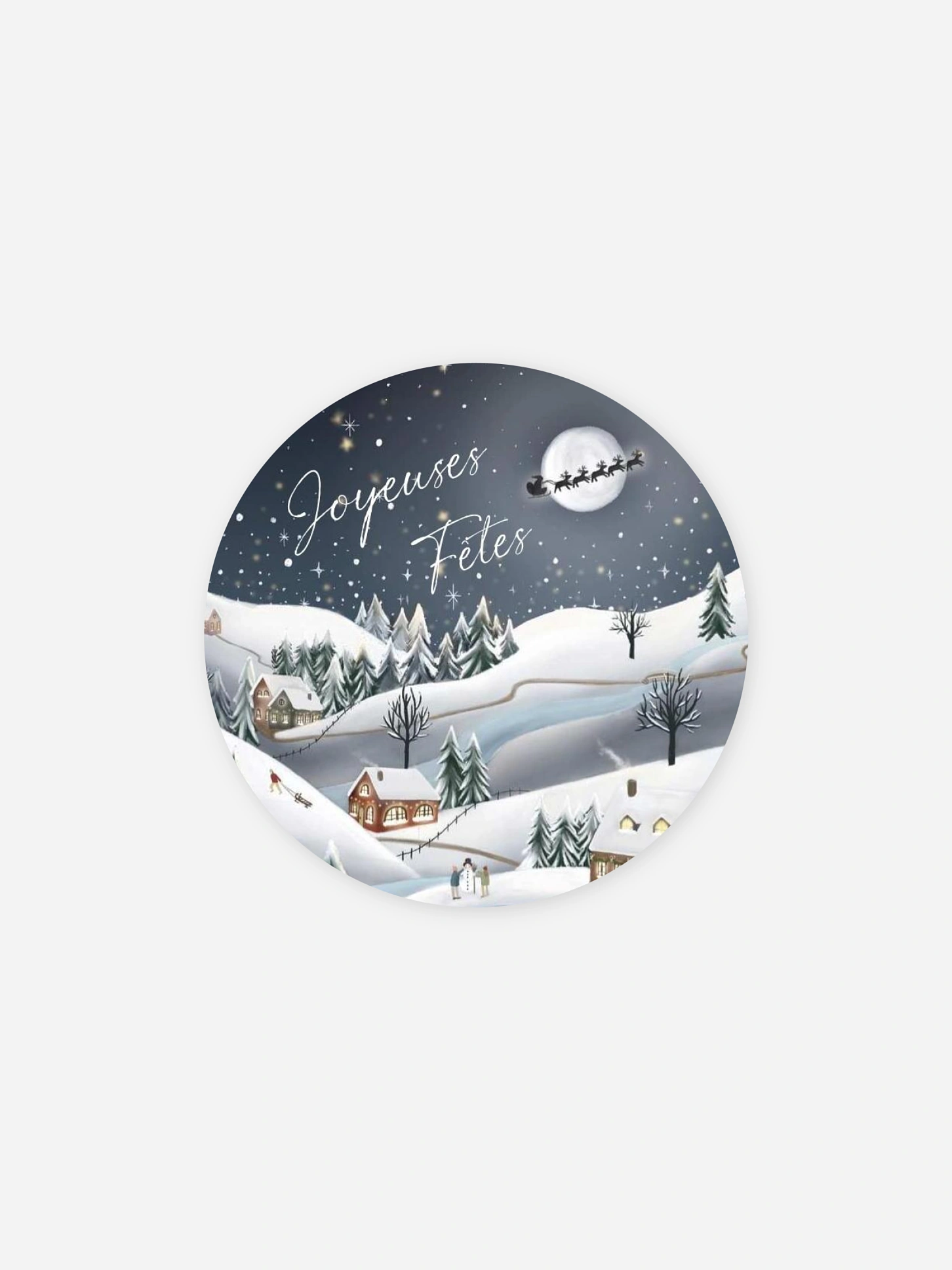 Étiquette cadeau Noël Joie de l'hiver