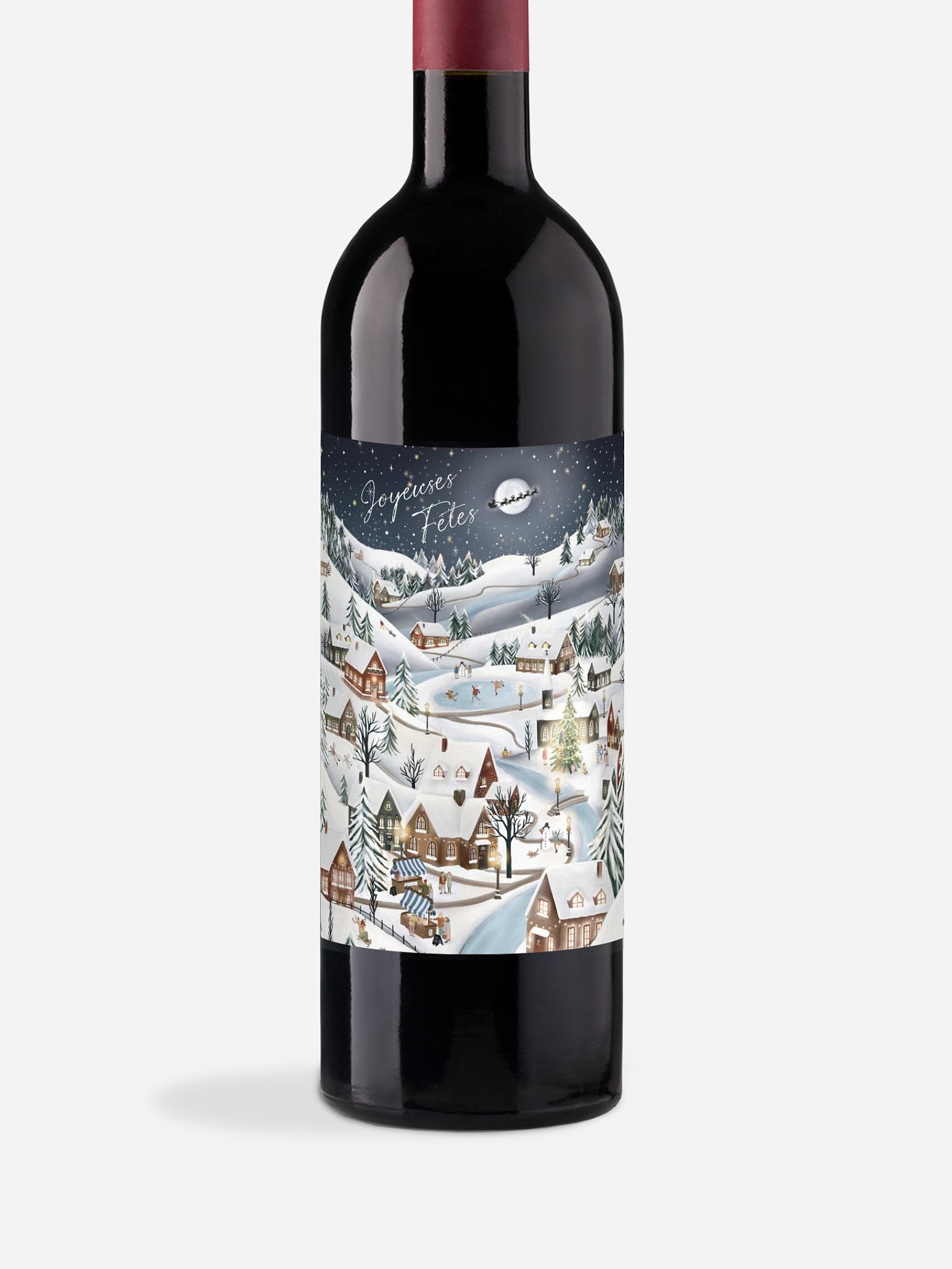 Étiquette pour bouteille Joie de l'hiver