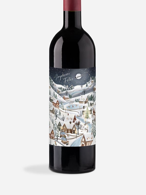 Étiquette pour bouteille Joie de l'hiver