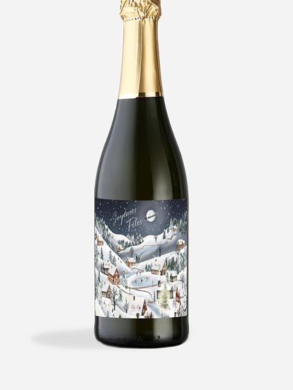 Étiquette pour bouteille Joie de l'hiver