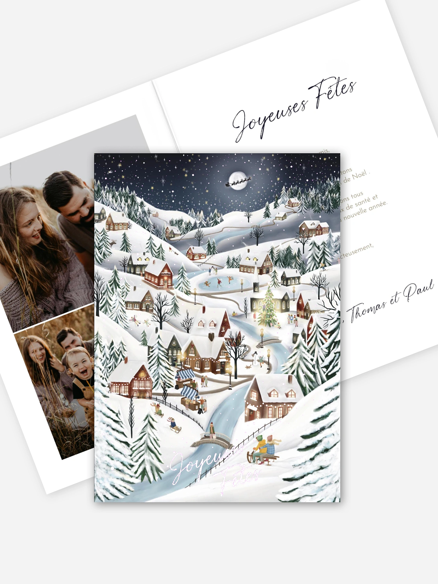 Carte de Noël Joie de l'hiver