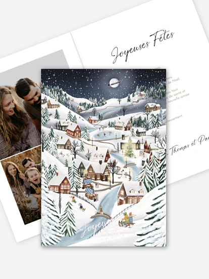 Carte de Noël Joie de l'hiver