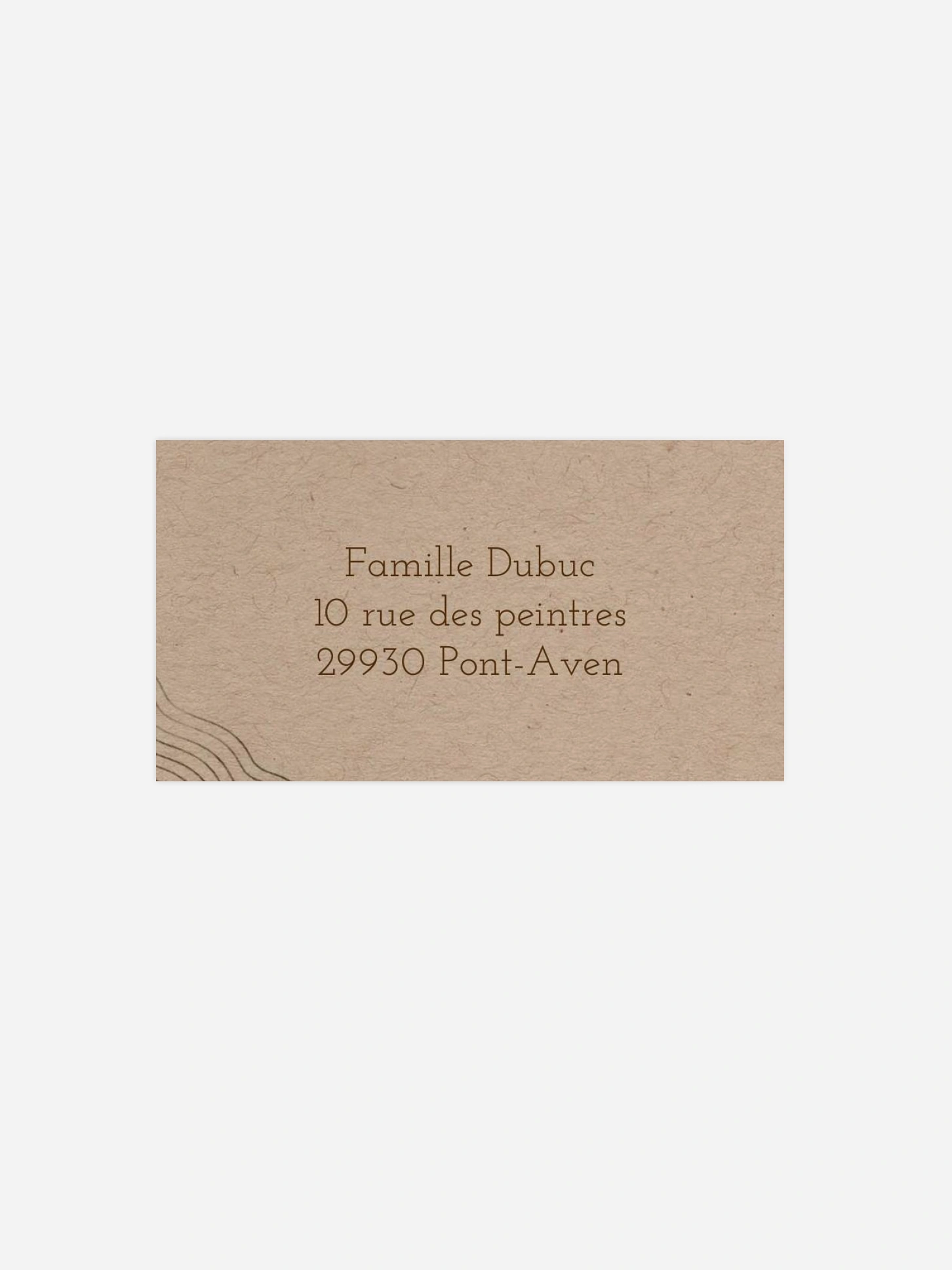 Étiquette destinataire voeux Courrier photo