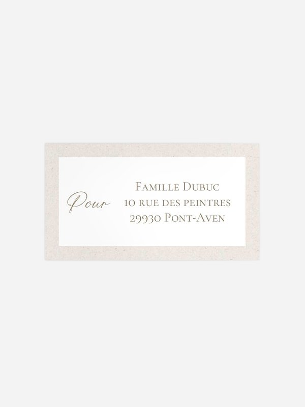 Étiquette destinataire voeux Courrier de Noël