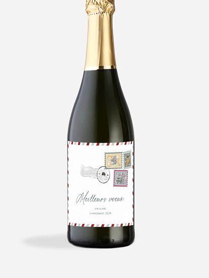 Étiquette pour bouteille Lettre de Noël