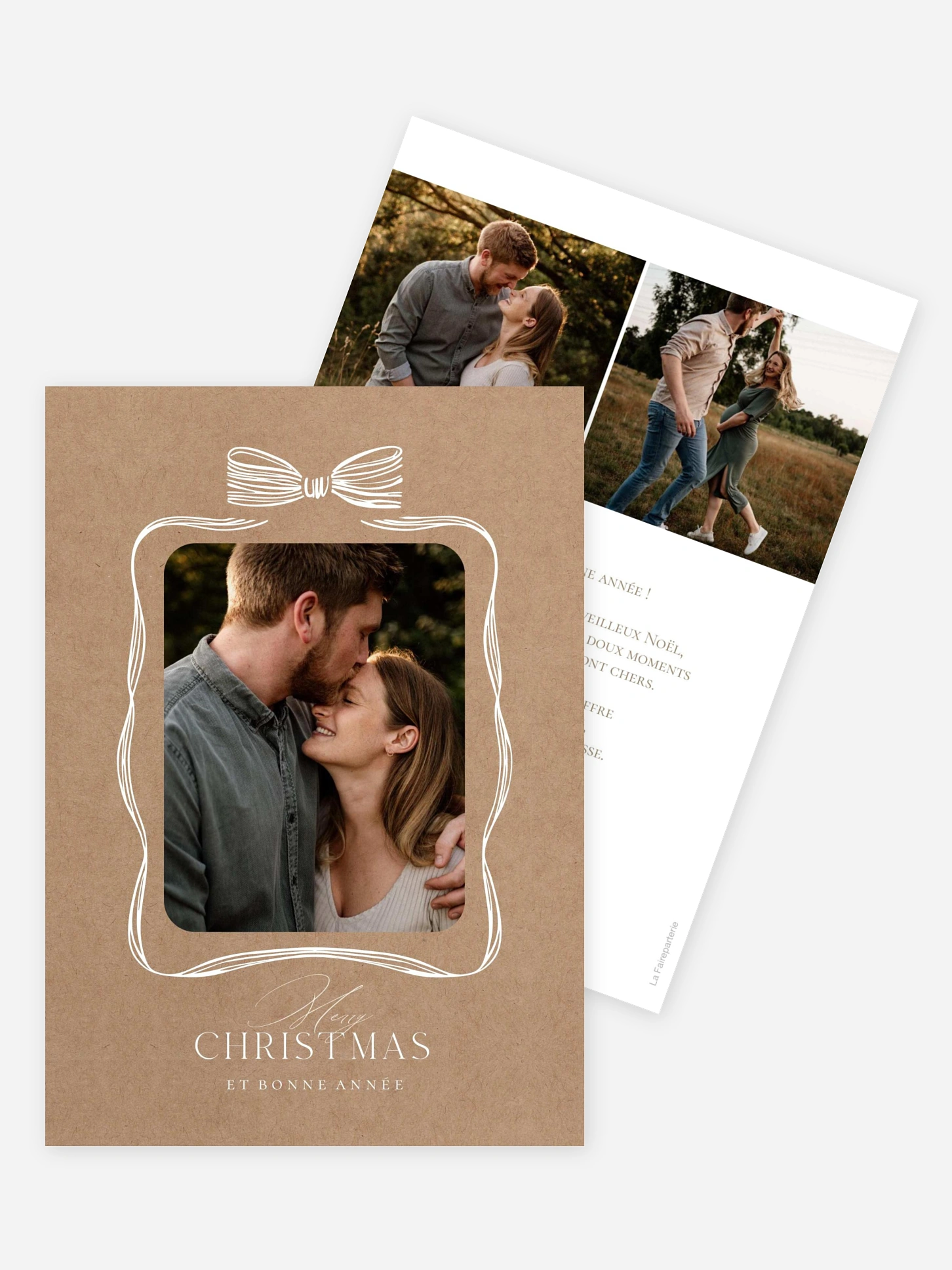 Carte de Noël L'amour enveloppé