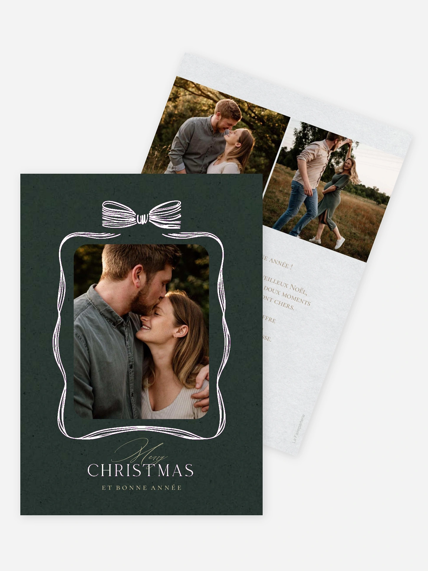 Carte de Noël L'amour enveloppé