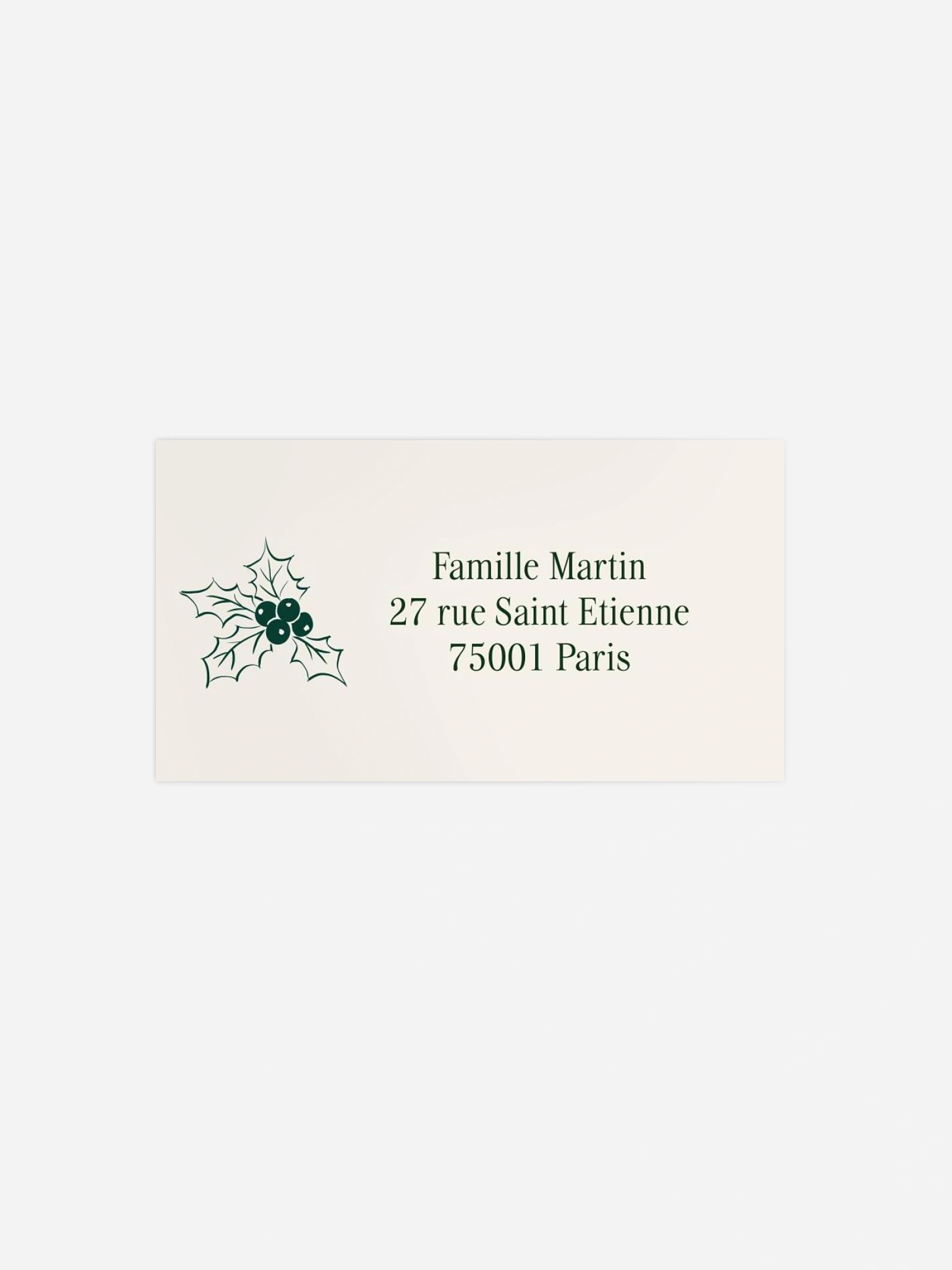 Étiquette destinataire voeux Sapin Festif