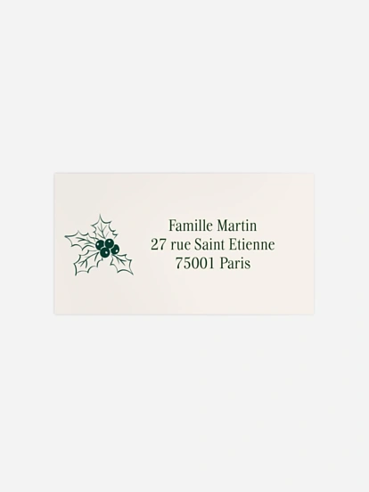 Étiquette destinataire voeux Sapin Festif