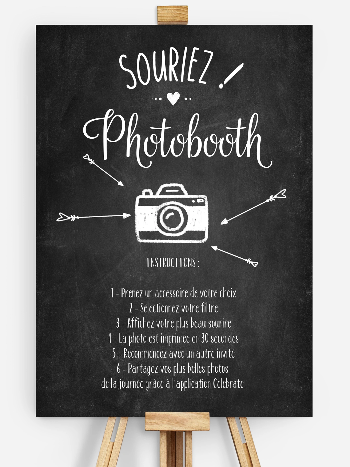 Affiche photobooth mariage Jolie ardoise
