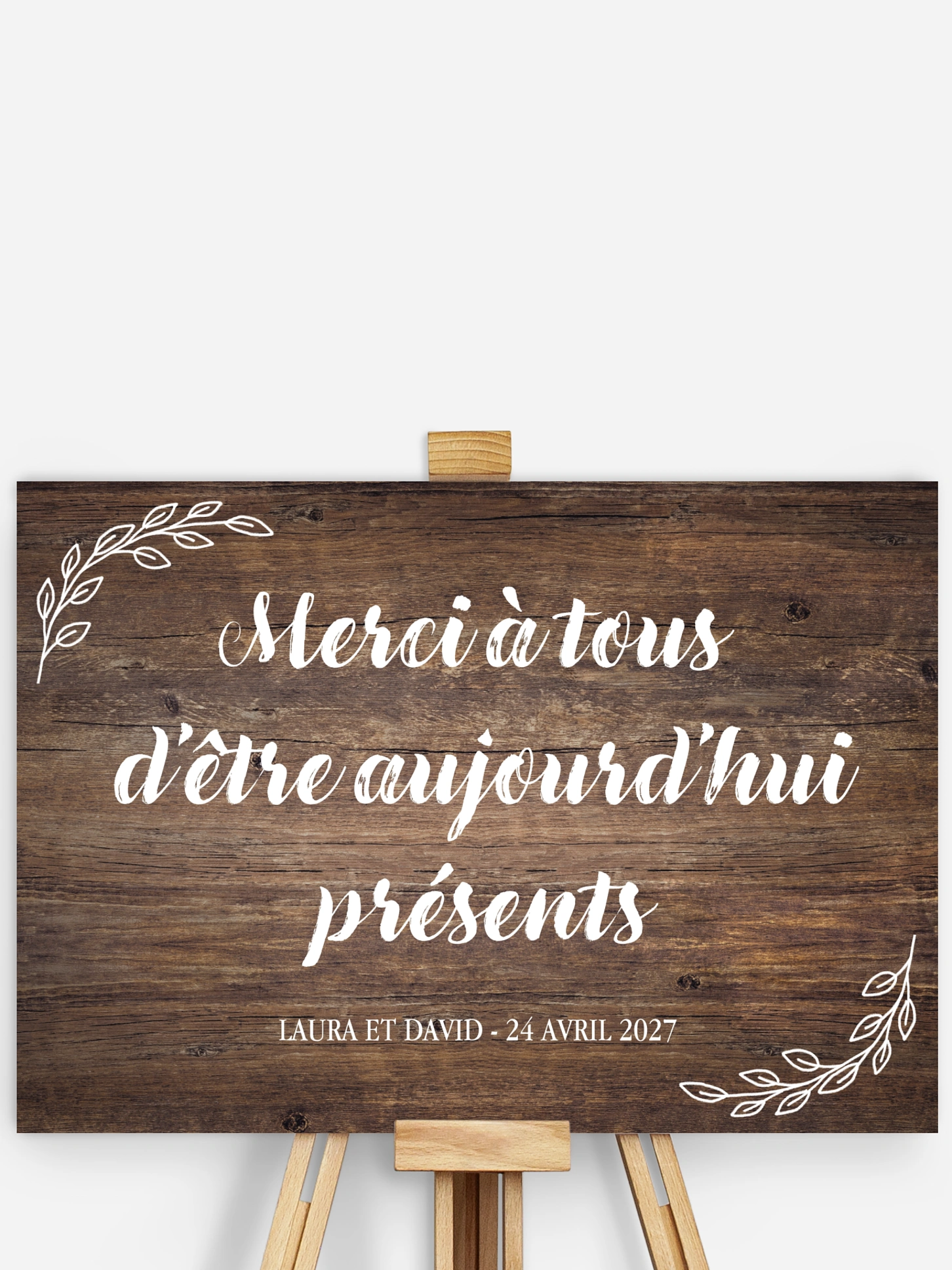 Poster bienvenue mariage Joli bois