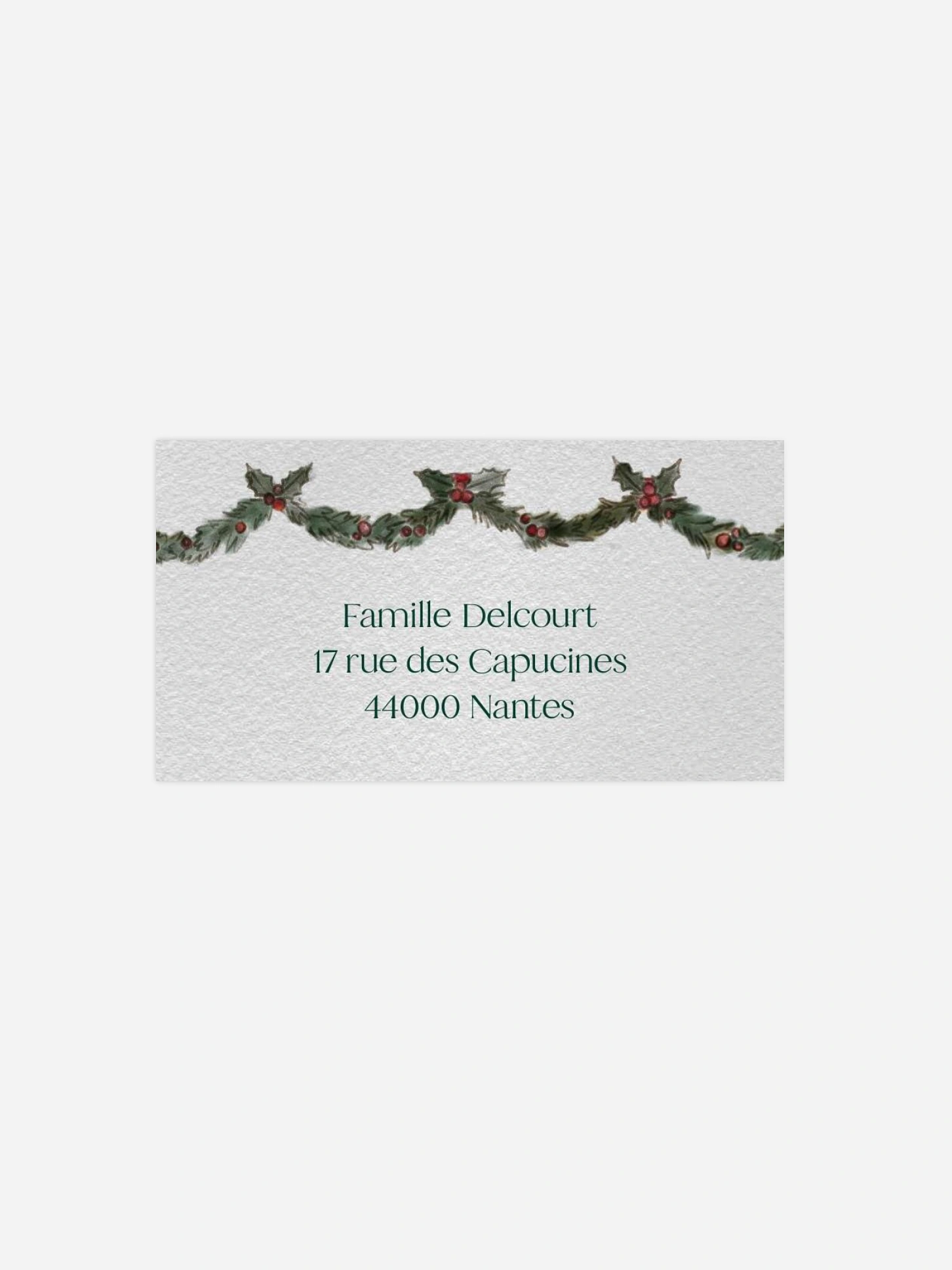 Étiquette destinataire voeux Carrousel de Noël