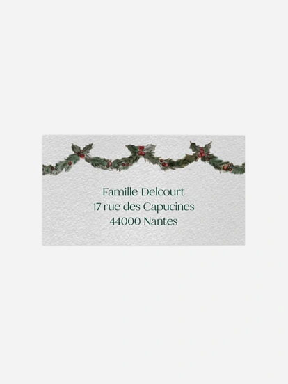 Étiquette destinataire voeux Carrousel de Noël